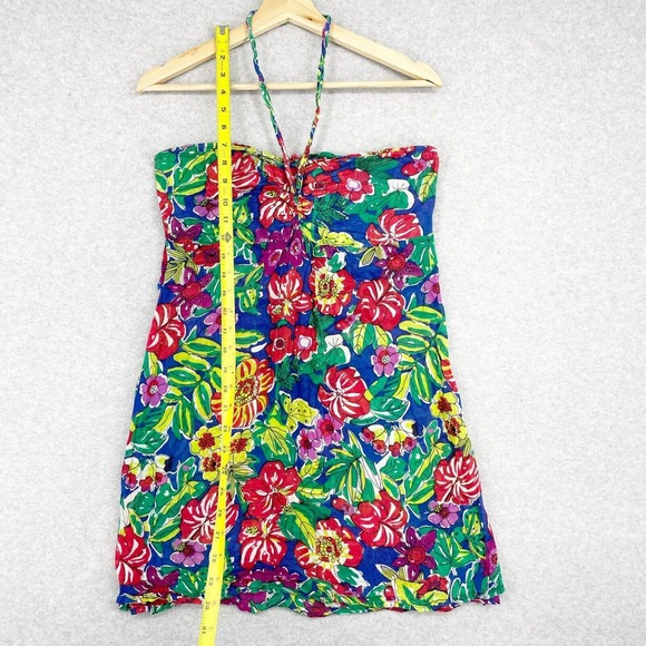 Ocean Club y2k Halter Gauze Tie Beach Coverup Tunic Top Size M/L Lightweight - Picture 3 of 7